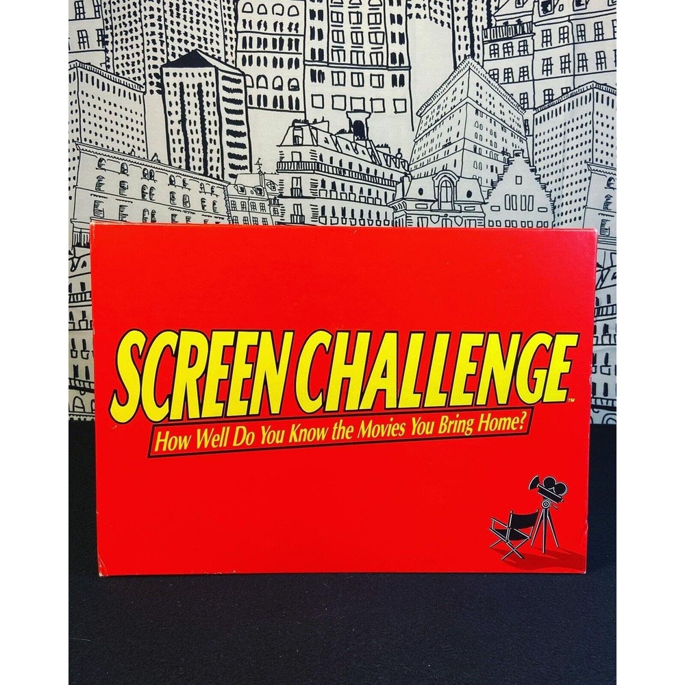 NOB Vintage 1991 Screen Challenge Cadaco 90s Movie Trivia Board Game COMPLETE
